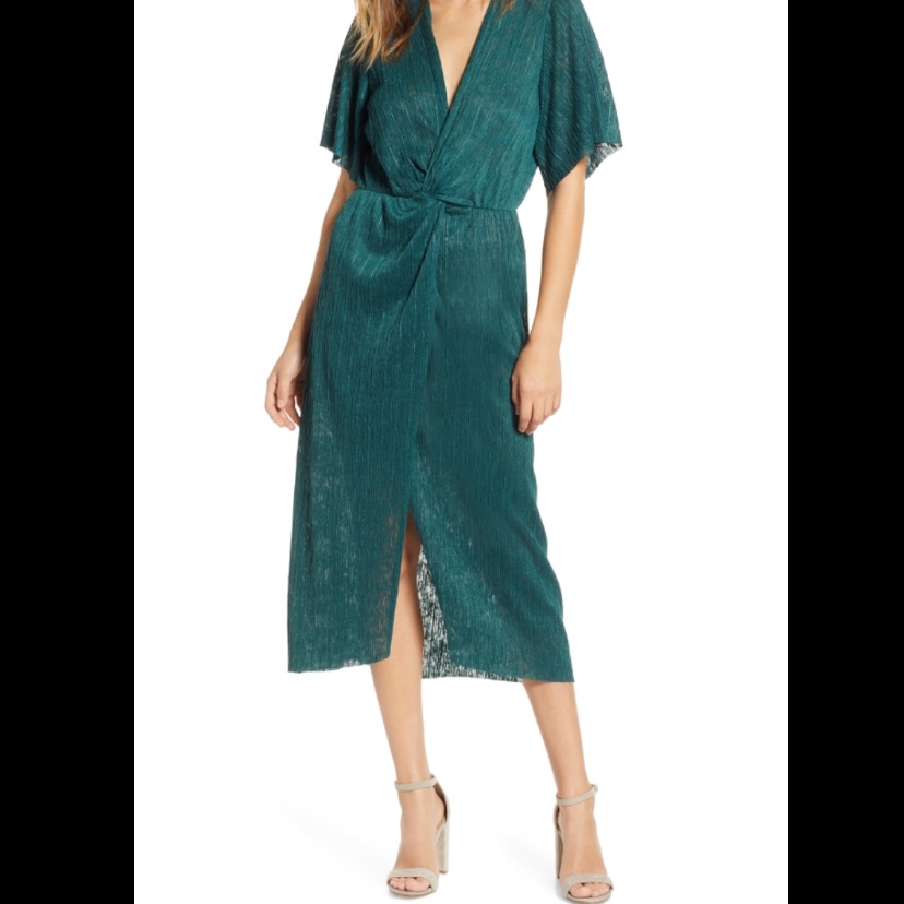 All In Favor, Green Midi Dress, Xs